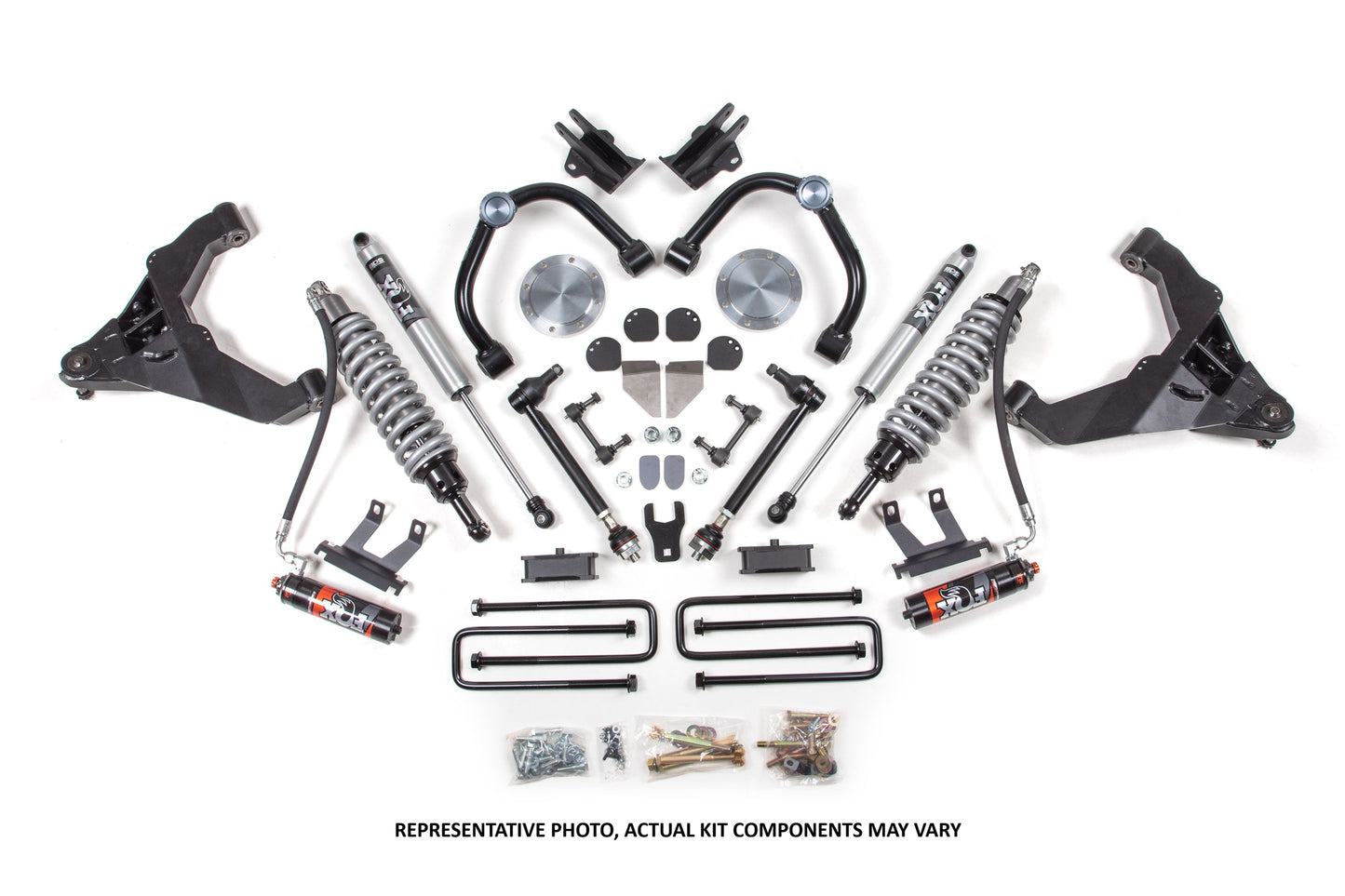 11-19 Chevrolet Silverado 2500HD/3500HD - GMC Sierra 2500HD/3500HD 4WD (Diesel) 3 Inch Coilover Conversion Kit, 2 Inch Rear Lift, Block w/o Overload - Fox 2.5 Performance Elite Series C/O, Fox 2.0 IFP Performance Series Shocks BDS Suspension