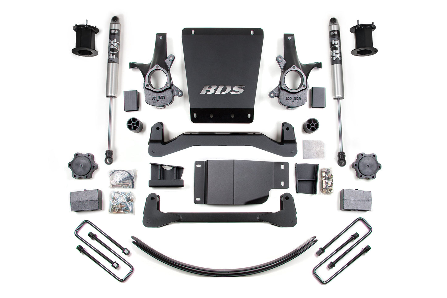 07-13 Chevrolet Silverado 1500 - GMC Sierra 1500 4WD 6 Inch Lift Kit, 4.5 Inch Rear Lift, Block and Add-A-Leaf, NX2 Nitro Series Shocks BDS Suspension