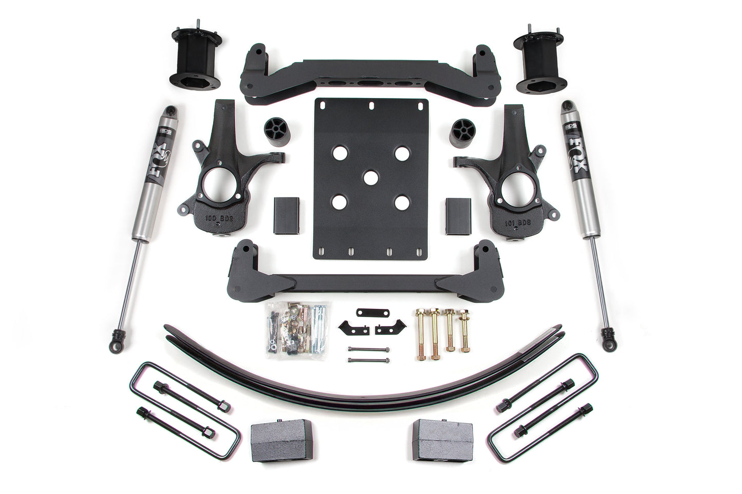 07-13 Chevrolet Silverado 1500 - GMC Sierra 1500 2WD 6 Inch Lift Kit, 4.5 Inch Rear Lift, Block and Add-A-Leaf, NX2 Nitro Series Shocks BDS Suspension