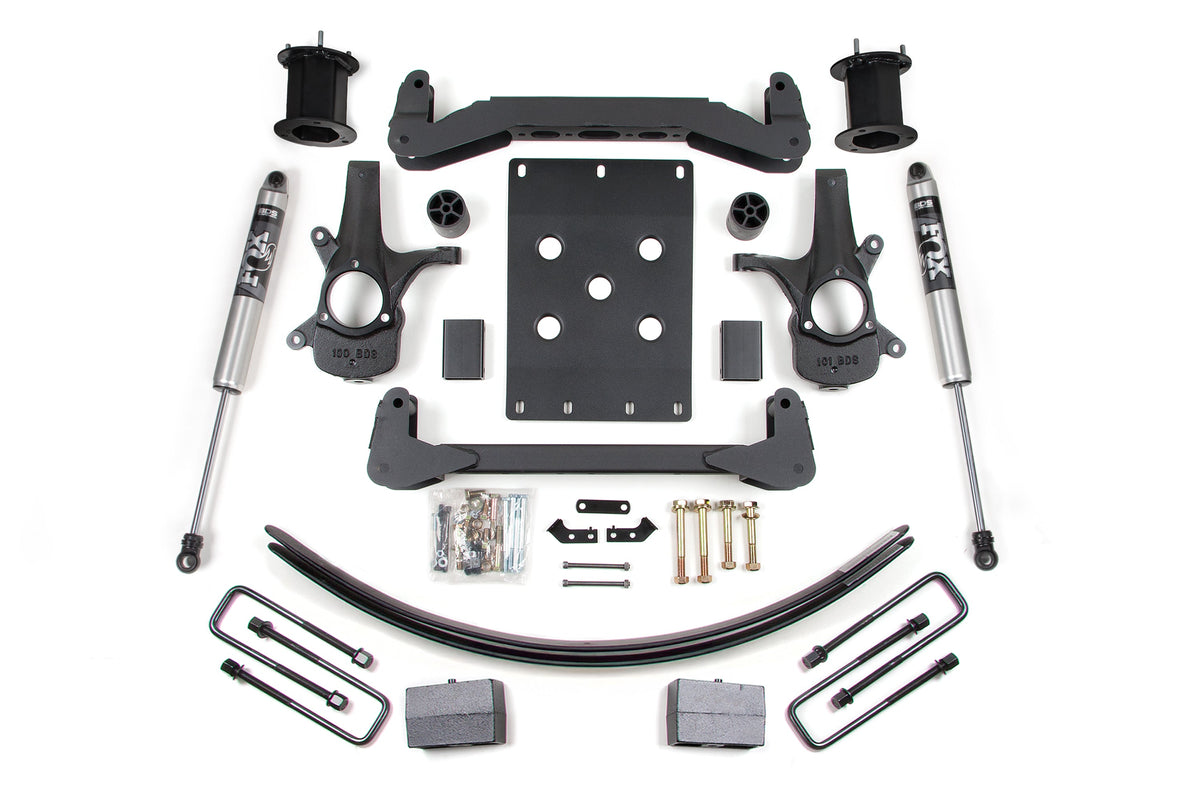 07-13 Chevrolet Silverado 1500 - GMC Sierra 1500 2WD 6 Inch Lift Kit, 4.5 Inch Rear Lift, Block and Add-A-Leaf, NX2 Nitro Series Shocks BDS Suspension