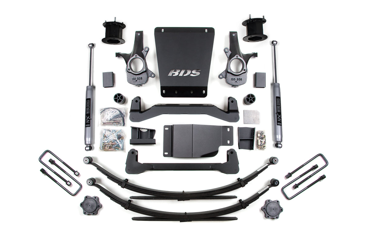 07-13 Chevrolet Silverado 1500 - GMC Sierra 1500 4WD 4.5 Inch Lift Kit, 4 Inch Rear Lift, Block, Fox 2.0 IFP Performance Series Shocks BDS Suspension