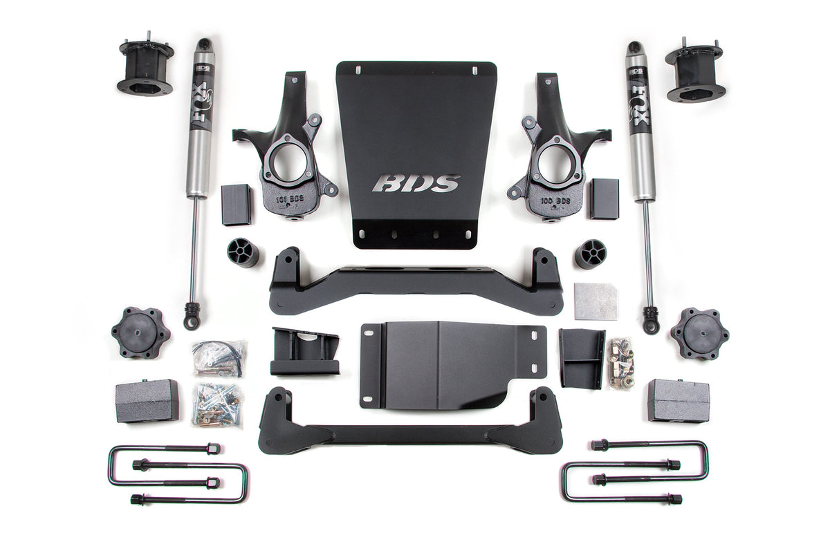 07-13 Chevrolet Silverado 1500 - GMC Sierra 1500 4WD 4.5 Inch Lift Kit, 4 Inch Rear Lift, Block, NX2 Nitro Series Shocks BDS Suspension