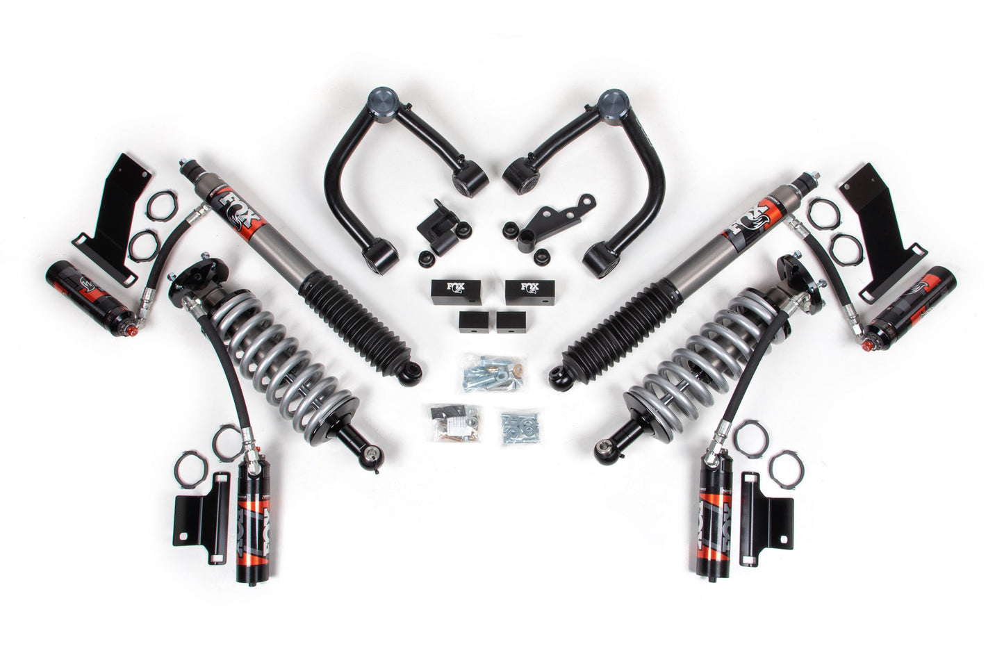 22-26 Toyota Tundra TRD Pro 4WD, 1 Inch Coilover Leveling Kit, 0 Inch Rear Lift - Fox 2.5 Performance Elite Series C/O Front, Fox 2.5 Performance Elite Series Rear Shock BDS Suspension