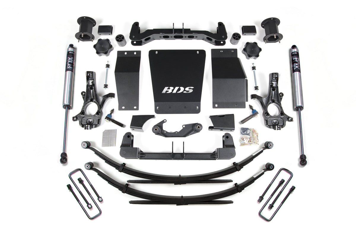 14-18 Chevrolet Silverado 1500 - GMC Sierra 1500 4WD 4.5 Inch Lift Kit (Cast Steel), 4 Inch Rear Lift, Leaf Springs, Fox 2.0 IFP Performance Series Shocks BDS Suspension