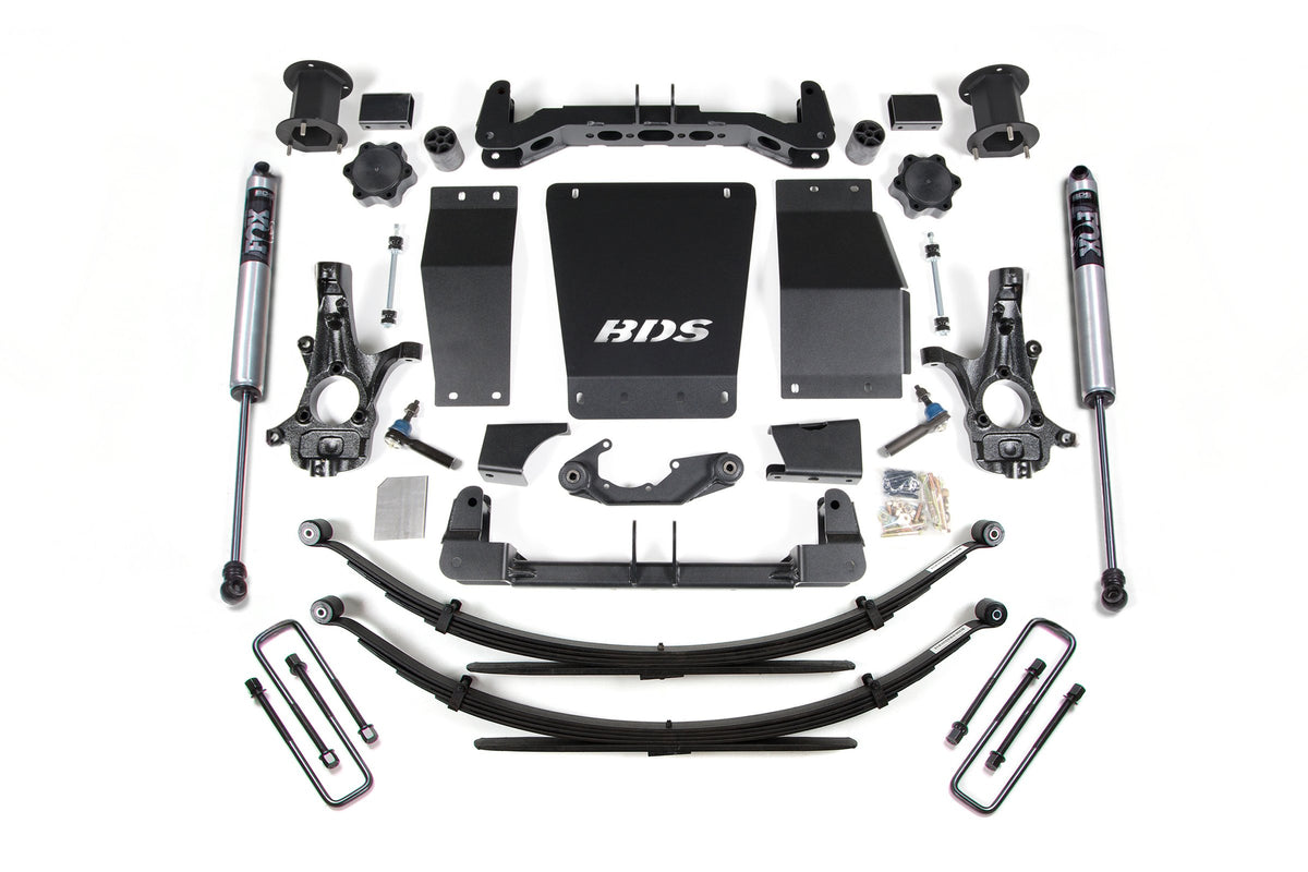 14-18 Chevrolet Silverado 1500 - GMC Sierra 1500 4WD 4.5 Inch Lift Kit (Aluminum / Stamped Steel), 4 Inch Rear Lift, Leaf Springs, Fox 2.0 IFP Performance Series Shocks BDS Suspension