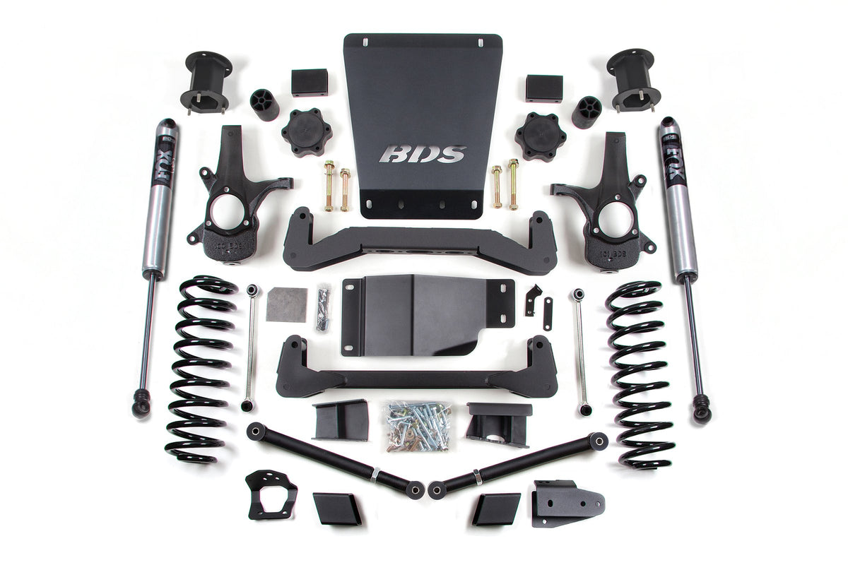 07-14 Chevrolet SUV - GMC SUV 4WD 6 Inch Lift Kit, 5 Inch Rear Lift, Coil Spring, Fox 2.0 IFP Performance Series Shocks BDS Suspension