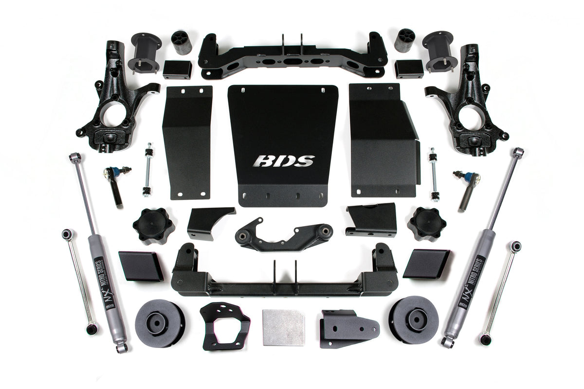 15-20 Chevrolet SUV - GMC SUV 4WD 4.5 Inch Lift Kit (Aluminum / Stamped Steel), 3 Inch Rear Lift, Spacer, NX2 Nitro Shocks BDS Suspension