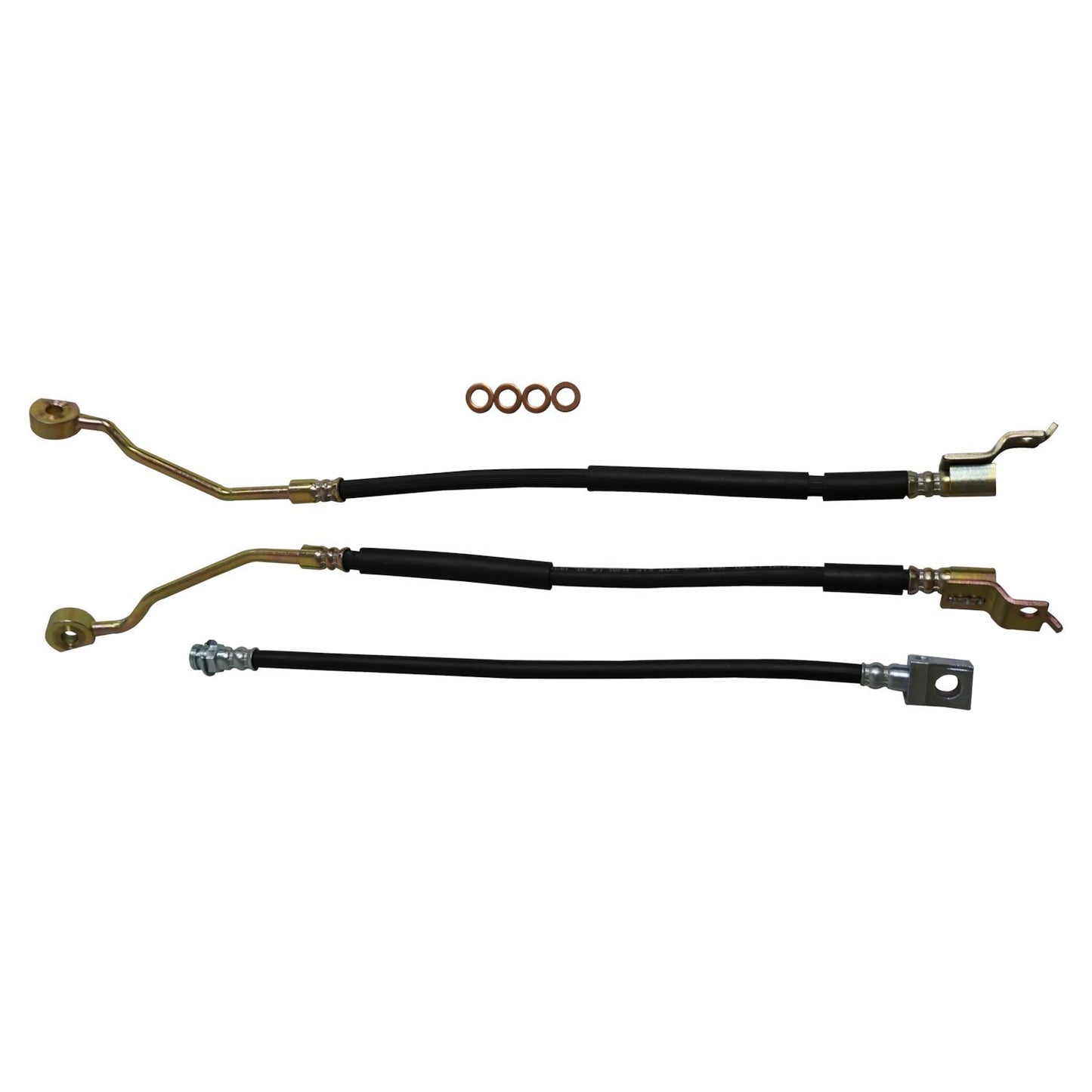 Brake Hose Kit for 1990-1994 Jeep YJ Wrangler, Incl. Left & Right Front & Rear Crown Automotive