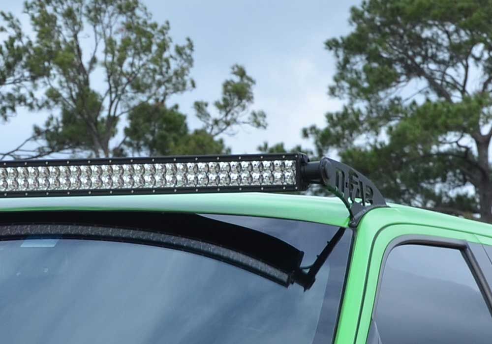 Light Mounting Solution Roof Mounts (1 50-Series Light Bar 50.5 Inch -51.75 Inch) 2014-2018 (2019 Legacy/Limited) Chevy Silverado/GMC Sierra 1500/2015-2018 Chevy Silverado/GMC Sierra 2500 HD/3500 HD Textured Black N Fab NFab-2