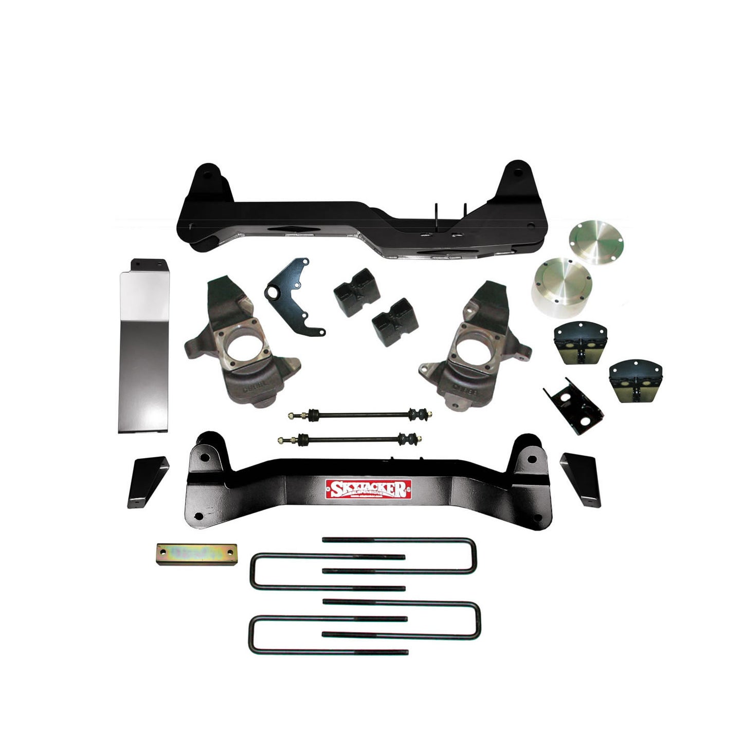 Lift Kit 6 Inch Lift 01-06 Silverado/Sierra W/Cross Members Differential Drop Bracket CV Spacer Rear Block U Bolt Knuckles Skid Plates Torsion Bar Drop Bracket Skyjacker