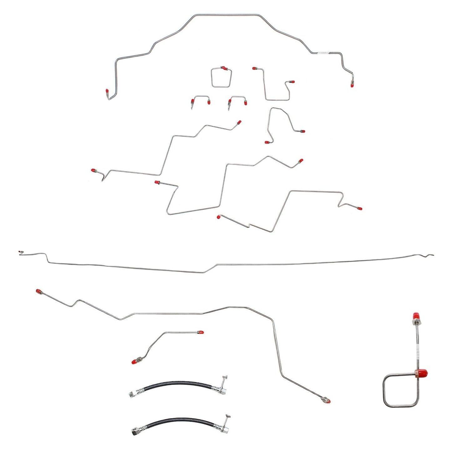 Complete Brake Line Kit For 01-02 Dodge Ram 2500 2WD AWABS Ext Cab/Long Bed Manual Disc Complete Steel Fine Lines