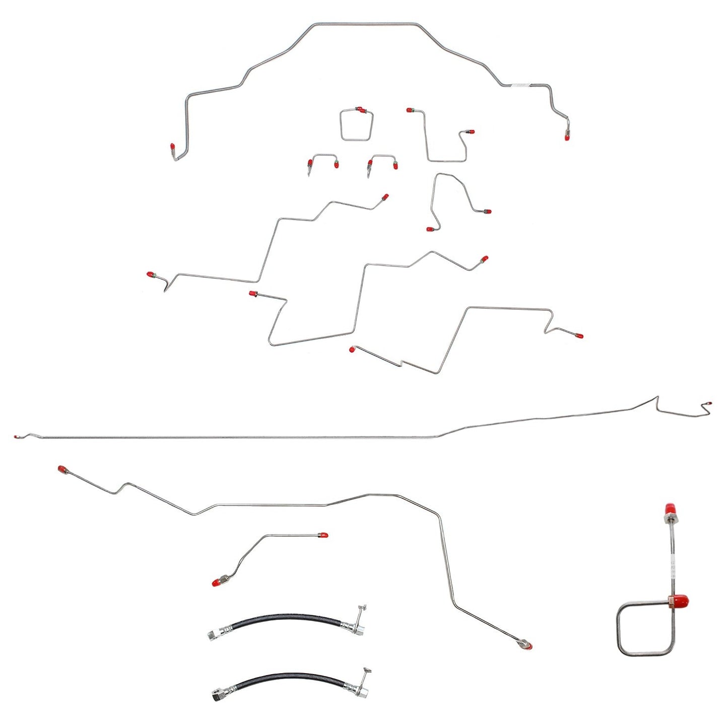 Complete Brake Line Kit For 01-02 Dodge Ram 2500 2WD AWABS Reg Cab/Long Bed Manual Disc Complete Steel Fine Lines