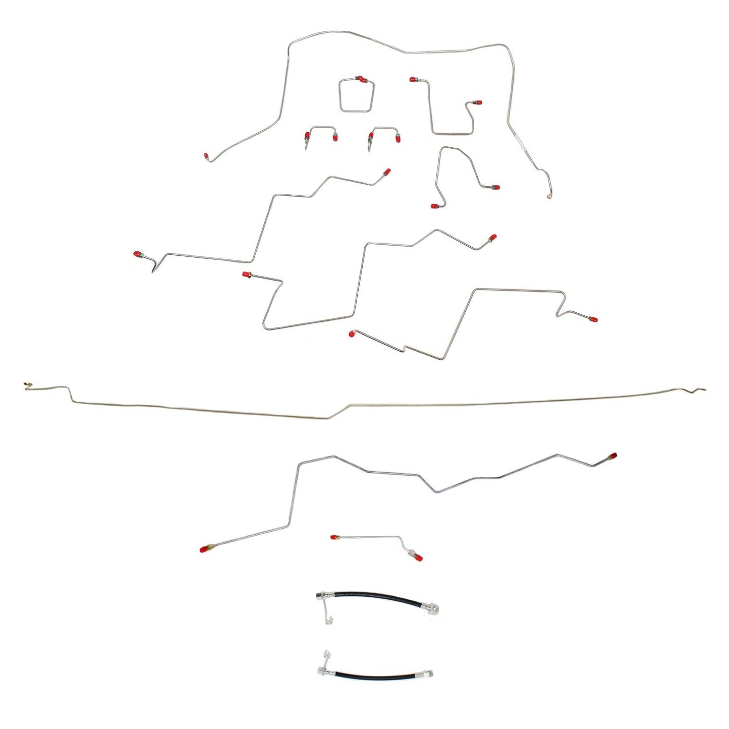Complete Brake Line Kit For 01-02 Ram 2500 4WD Automatic Trans AWABS Ext Cab/Long Bed Complete Brake Line Stainless Fine Lines