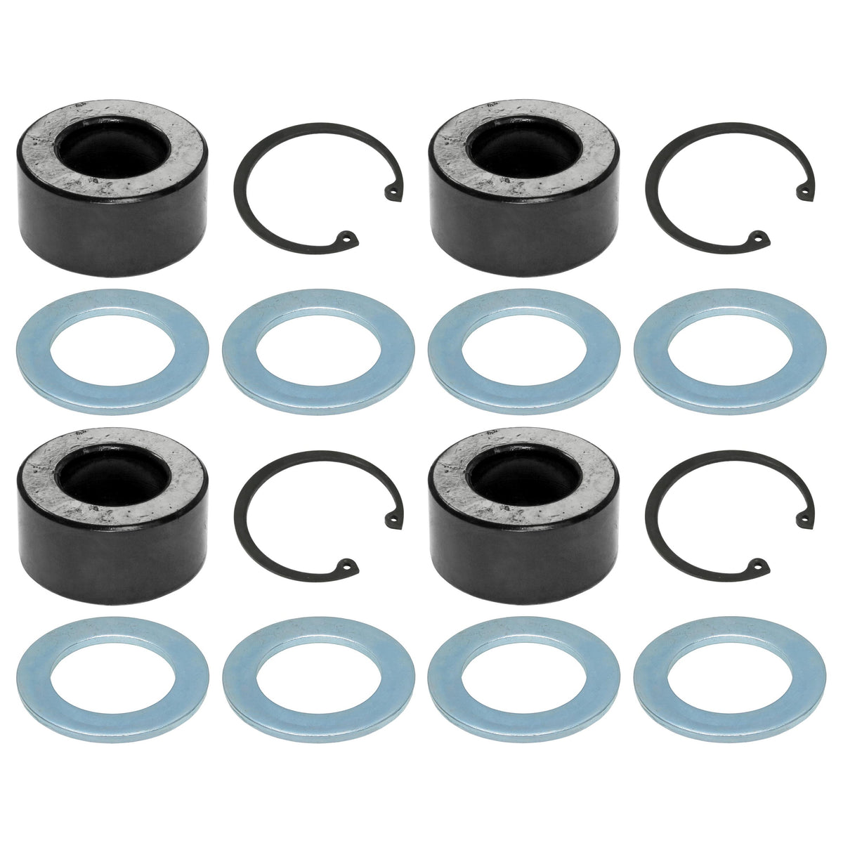 Johnny Joint Rebuild Kit Narrow 2.5 Inch 4-pack Incl. 4 Bushings 8 Side Washers 4 Snap Rings RockJock 4x4