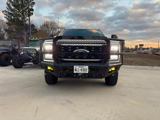 A2 Front Bumper Extreme For 2023-2026 Ford F250/350 Superduty ACC Compatible Sensor Cutouts With Mesh Grill Bodyguard Bumpers-2