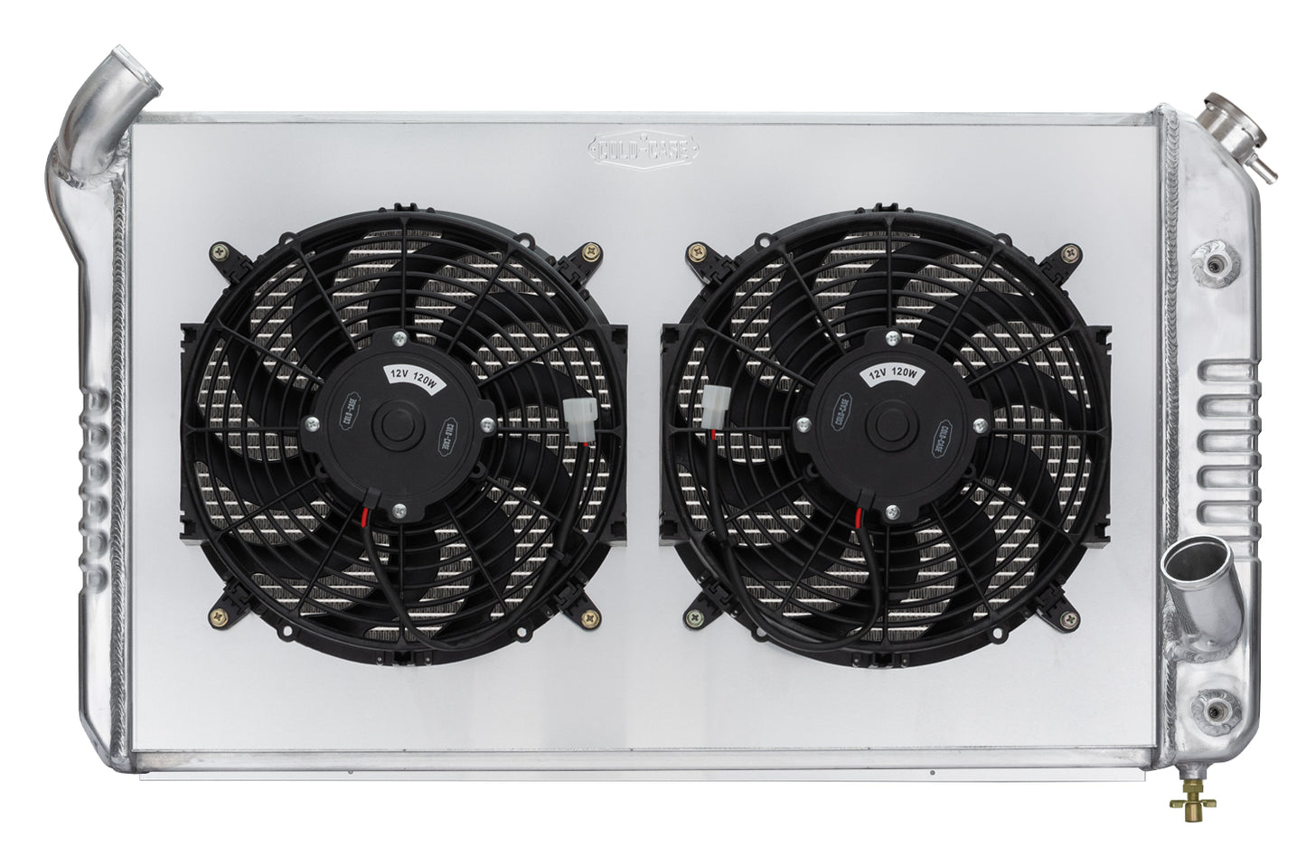 69-72 Corvette Small Block Aluminum Radiator Dual 12 Inch Fan Kit Cold Case Radiators