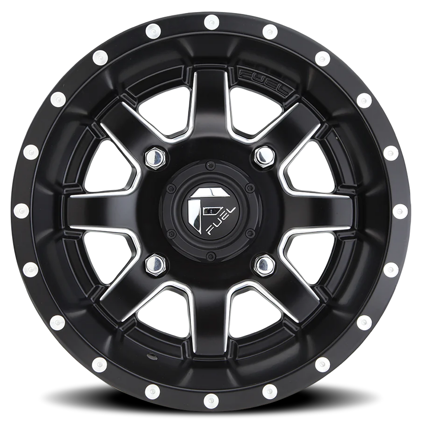Aluminum 15X10 Maverick UTV D538 Matte Black Milled Fuel Off Road Wheels-5