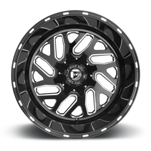 Aluminum 22X10 Triton D581 Gloss Black/Milled Fuel Off Road Wheels-17