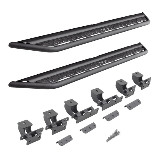 Dominator Xtreme D6 SideSteps With Mounting Bracket Kit Textured Black 2021-2025 Ford Bronco 4 Door Go Rhino-1
