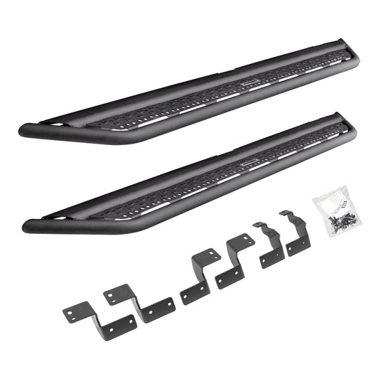 Dominator Xtreme D6 SideSteps With Mounting Bracket Kit Textured Black 2014-2024 Toyota 4Runner Go Rhino-1