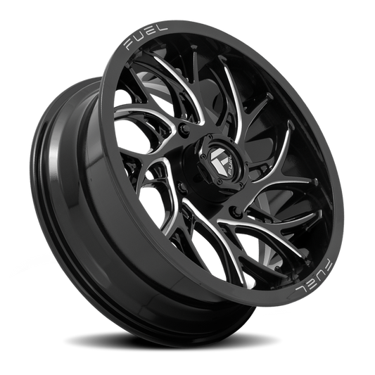 Aluminum 22X7 Runner UTV D741 Gloss Black Milled Fuel Off Road Wheels-1