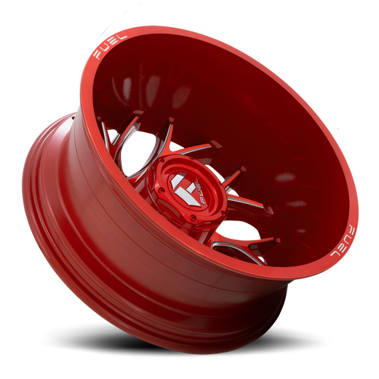 Dually 22X8.25 Runner Dually D742 Candy Red Milled Fuel Off Road Wheels-1