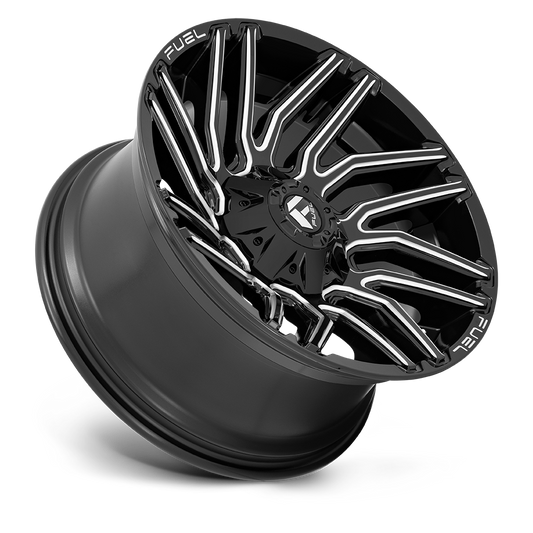 Aluminum 20X10 Typhoon D773 Gloss Black/Milled Fuel Off Road Wheels-1