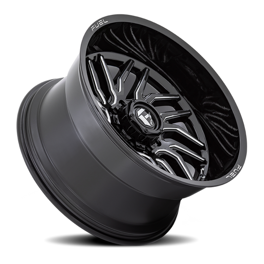 Aluminum 22X12 Hurricane D807 Gloss Black Milled Fuel Off Road Wheels-1