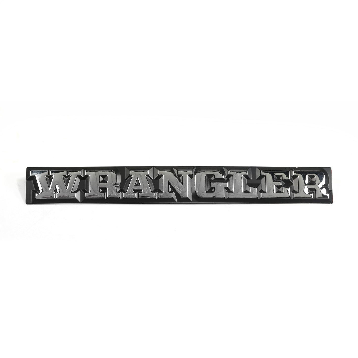 Emblem Rear Wrangler Emblem Black w/Chrome Wrangler Lettering 1987-1991 Jeep Wrangler Yoji OMIX