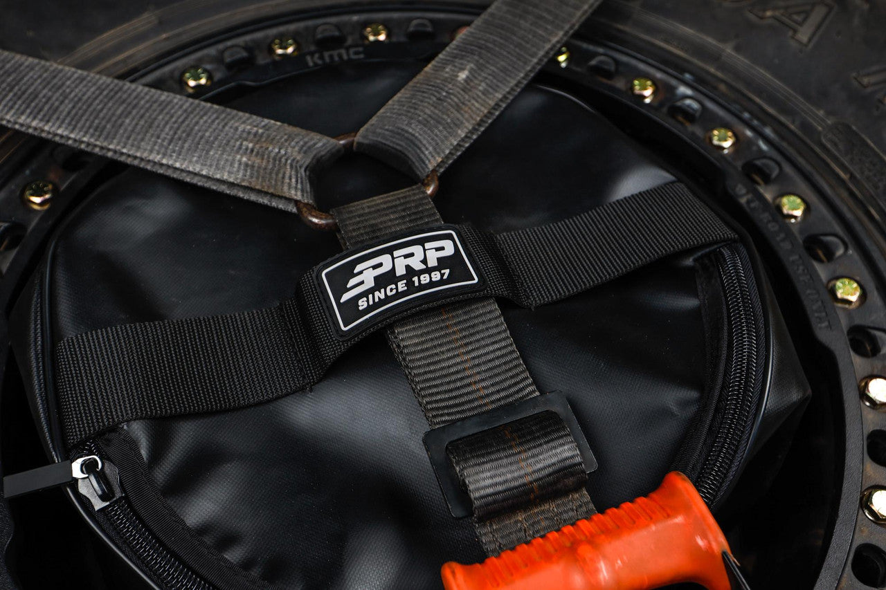Spare Tire Storage Bag 8.5 x 13 Inch Black Vinyl Coated Nylon PRP Seats-2