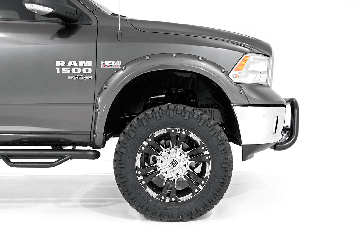 Rough Country Dodge Pocket Fender Flares Rivets 09-18 RAM 1500 w/Metal Bumper Rough Country