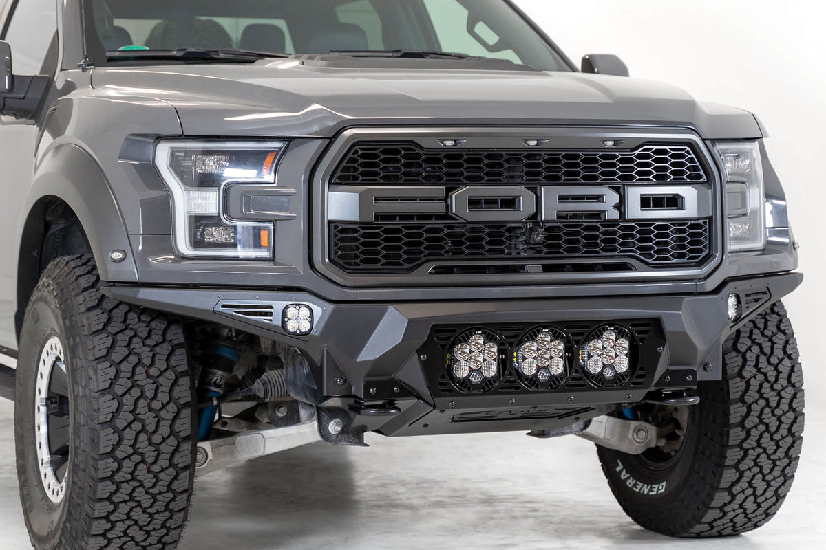2017-2020 Ford Raptor Bomber Front Bumper Mounts for 3 Baja LP6 Round Lights Addictive Desert Designs-11