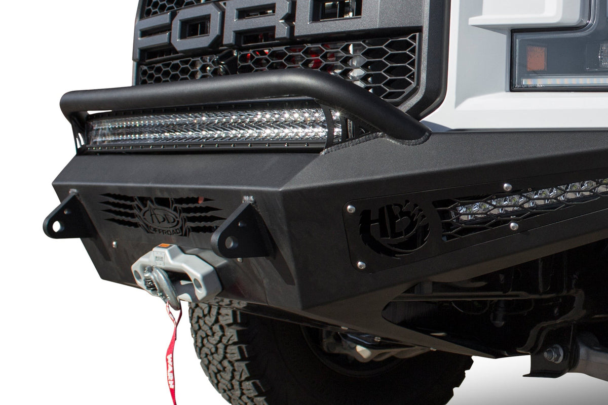 2017-2020 Ford F-150 Raptor HoneyBadger Front Bumper With Winch Mount Addictive Desert Designs-9
