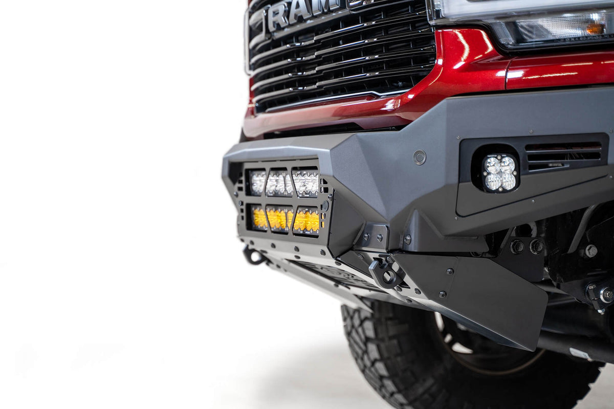 2019-2025 RAM 2500 3500 Bomber Front Bumper Mounts for two 20 inch light bars Addictive Desert Designs-5