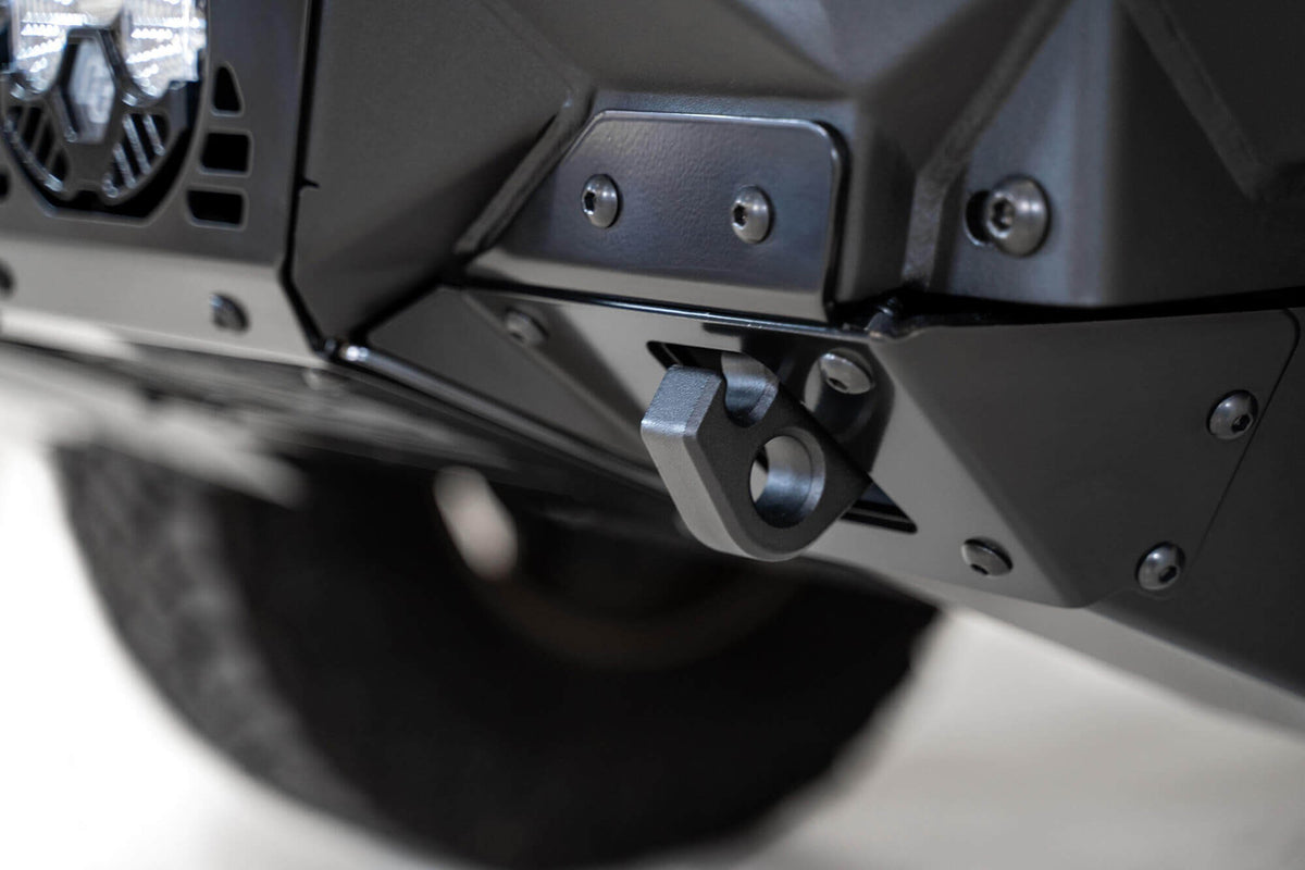 2019-2025 RAM 2500 3500 Bomber Front Bumper Mounts for three Baja Design's LP6 round lights Addictive Desert Designs-9