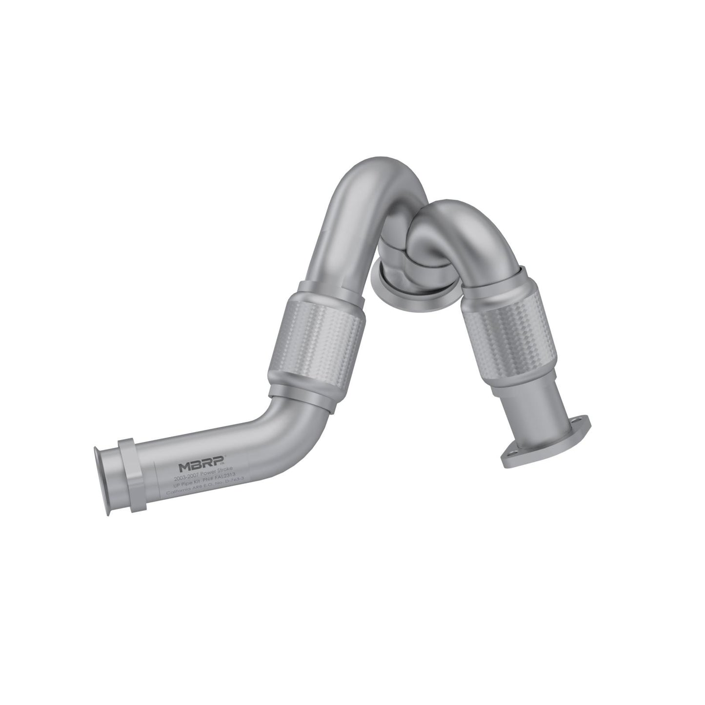 Turbo Exhaust Up-Pipe Dual For 03-07 Ford 6.0L Powerstroke Aluminized Steel Carb EO Num. D-763-3 For 03-07 Ford 6.0L Powerstroke MBRP
