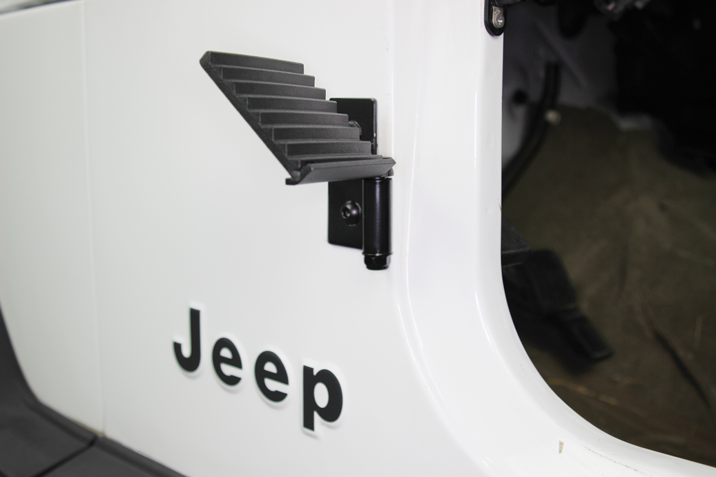 Jeep Foot Peg Set 76-06 CJ YJ TJ Wrangler Gloss Black Fishbone Offroad-2