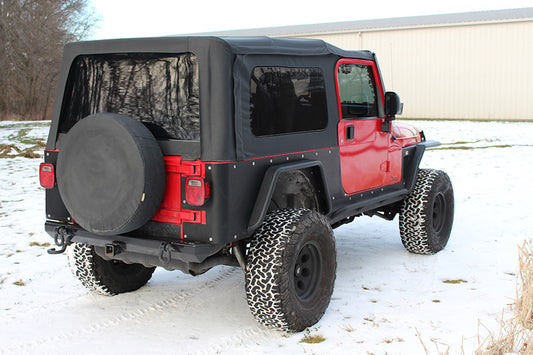 Jeep TJ Tube Fender Set Of 4 Front and Rear 97-06 Wrangler TJ Steel Black Textured Powdercoat Fishbone Offroad-1