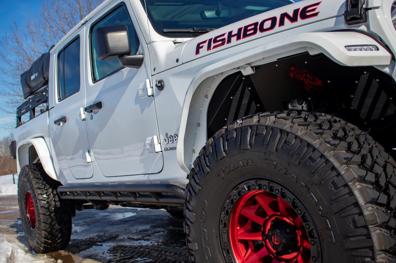 2020-Present Jeep Gladiator JT Rocker Guards Fishbone Offroad-13