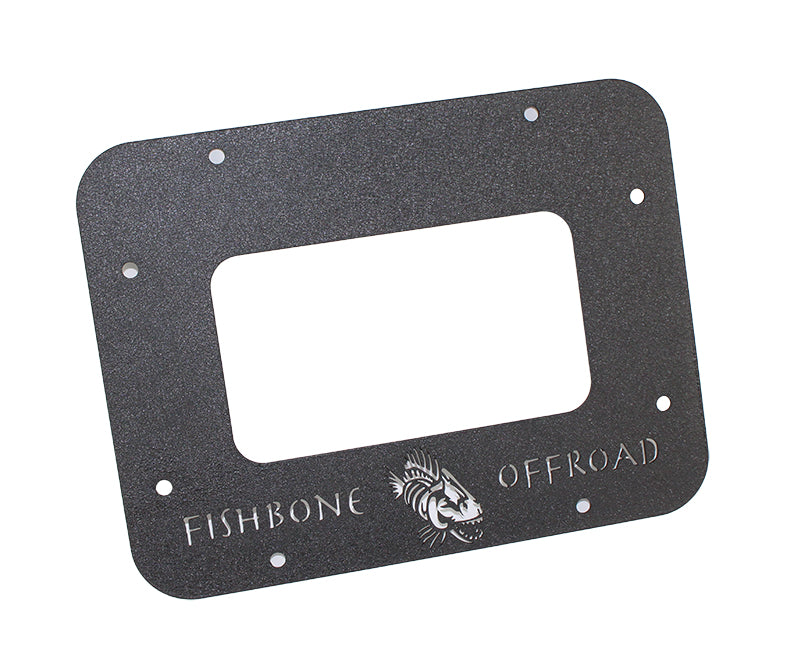 Jeep JK Tailgate Plate 07-18 Wrangler JK Aluminum Black Textured Powercoat Fishbone Offroad-3