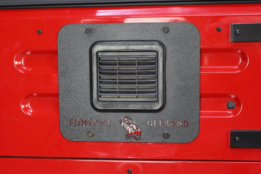 Jeep TJ Tailgate Plate 97-06 Wrangler TJ Black Textured Powercoat Aluminum BackSide Series Fishbone Offroad-1