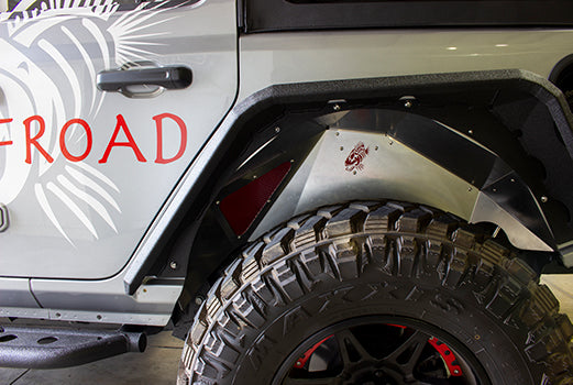 Jeep JL Inner Fenders For 18-Current Wrangler JL Rear Pair Aluminum Raw Fishbone Offroad-8