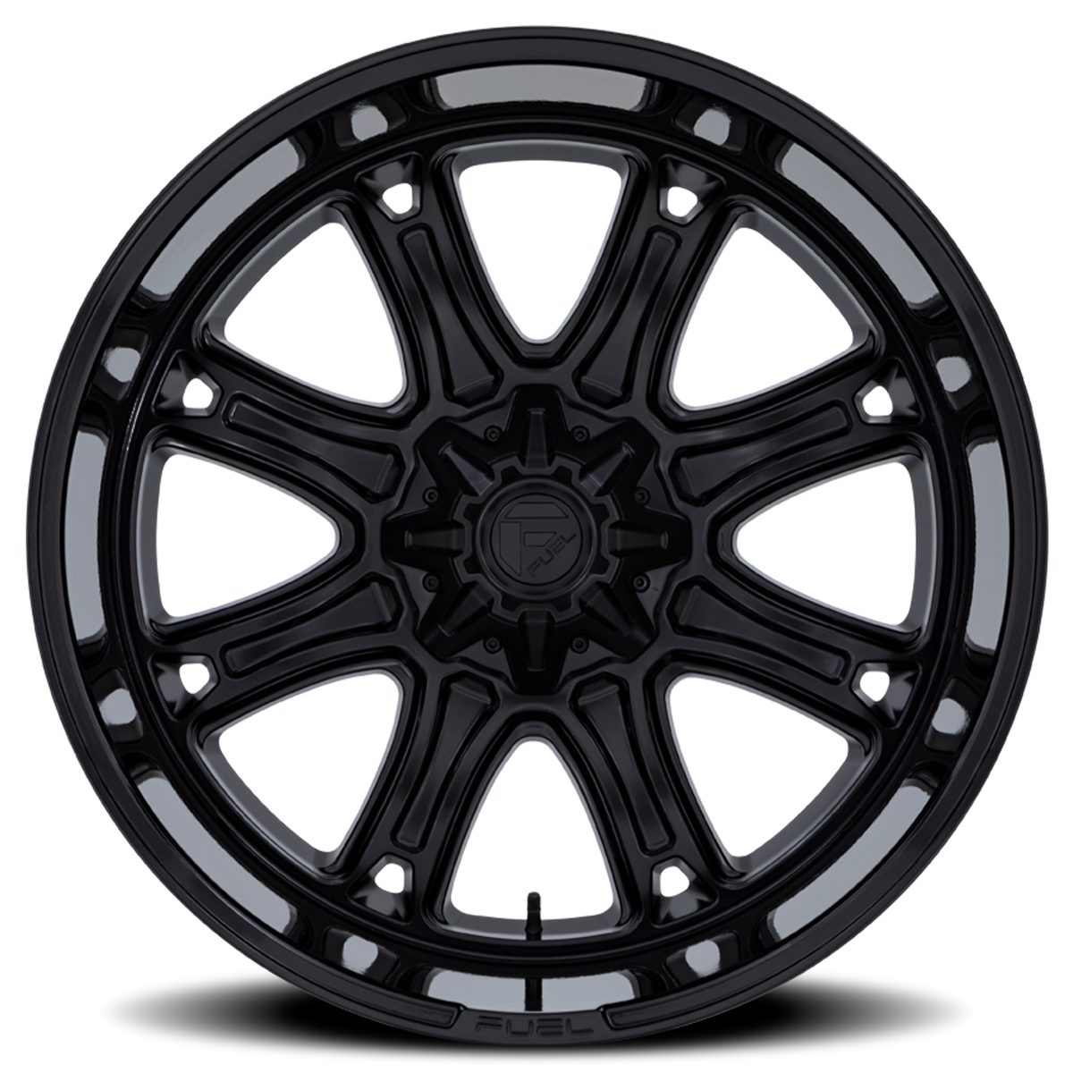 Aluminum 24X12 Darkstar FC853MB Matte Black/Gloss Black Lip Fuel Off Road Wheels-26