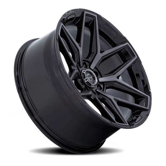Aluminum 18X9 Flux 6 FC854BT Gloss Black Brushed Gray Tint Fuel Off Road Wheels-1