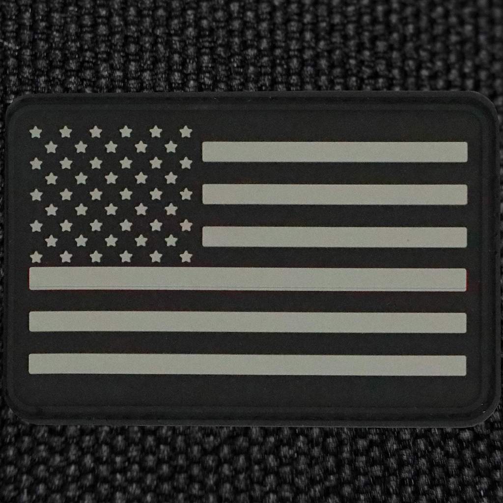 American Flag Patches PVC Rubber, 2.0 Inch x 3.0 Inch w/ Velcro/Hook Backing Stars Bartact-11