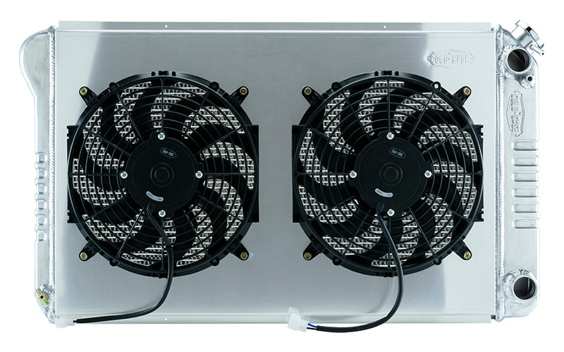 77-87 GM Truck 21 Inch LS Swap Aluminum Radiator and 14 Inch Fan Kit Cold Case Radiators