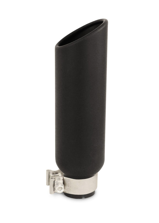 Black Powder Coated Stainless Steel Exhaust Tip 14 Inch Inlet Size: 2 1/2 Inch Outlet Size: 4.0 Inch Textured Black Go Rhino-1