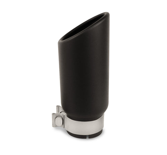 Black Powder Coated Stainless Steel Exhaust Tip 3.0 Inch Outlet Size: 4.0 Inch Textured Black Go Rhino-1
