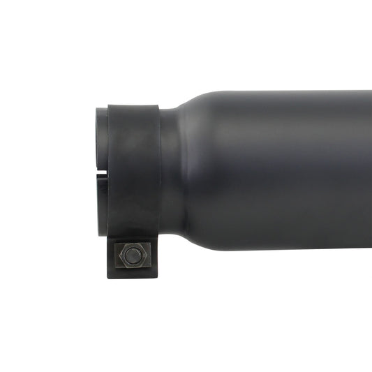 Black Powder Coated Stainless Steel Exhaust Tip 14 Inch Inlet Size: 3.0 Inch Outlet Size: 4.0 Inch Textured Black Go Rhino-1
