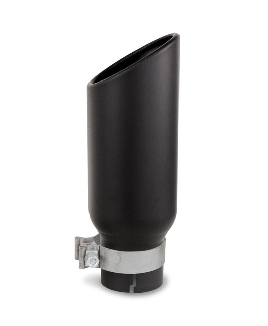 Black Powder Coated Stainless Steel Exhaust Tip 14 Inch Inlet Size: 3 1/2 Inch Outlet Size: 5.0 Inch Textured Black Go Rhino-1